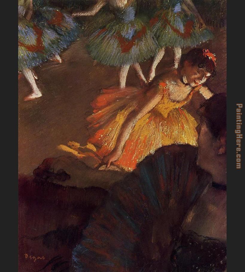 Ballerina and Lady with a Fan painting - Edgar Degas Ballerina and Lady with a Fan art painting